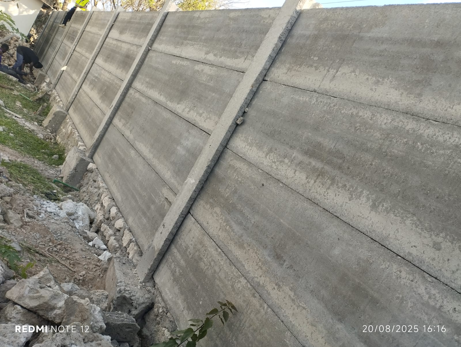 Precast perimeter wall installation, Kajiado County